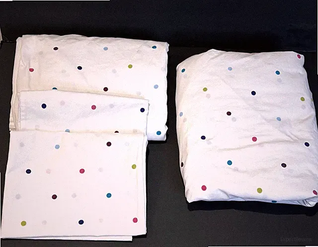 EUC! The Big One Cotton Blend Polka Dot Print Bed Sheet Set Size Queen 4 Pieces