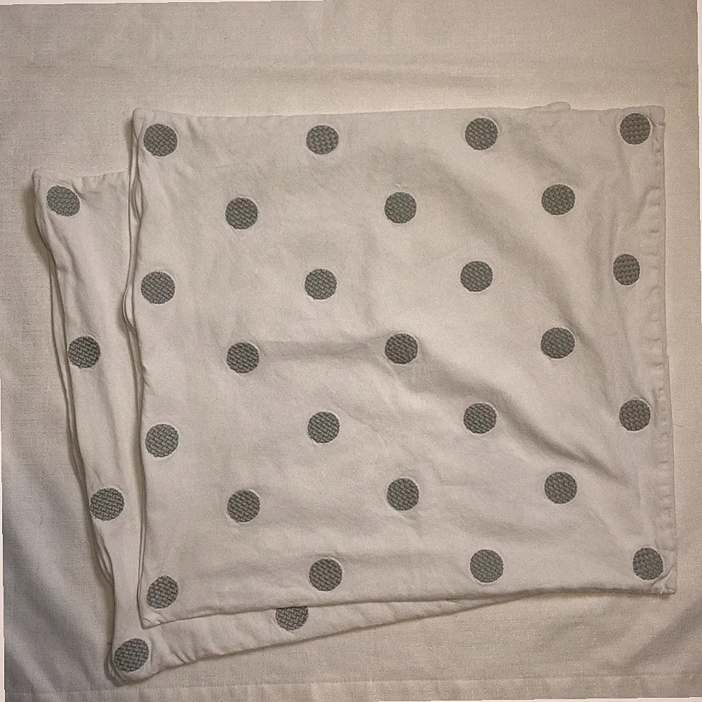 Kate Spade Gray Polka Dot Pair Pillowcases White Square Pillow Covers 23" x 25"