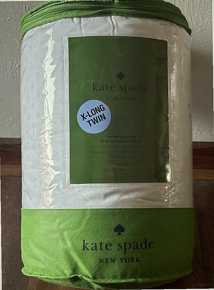 Kate Spade New York White Down Alternative Comforter Polka Dot TWIN XL NEW
