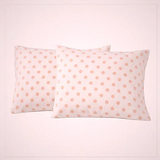 Kate Spade NY Pillowcase Set Polka Dot Pink White Cotton Standard Pair Preppy