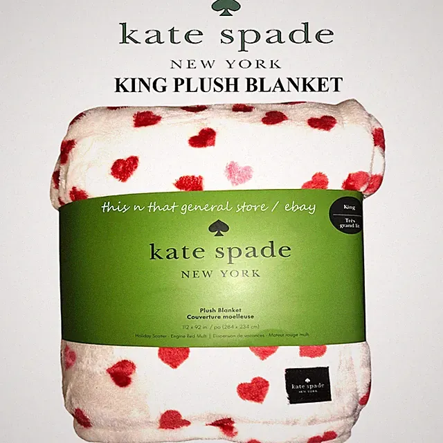 KATE SPADE OVERSIZED KING Fleece Blanket Soft Plush Throw SOLID OR POLKA DOT