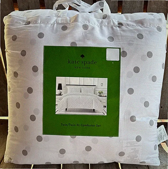 Kate Spade Seaside Dot Deco TWIN TWIN XL Comforter Set, Gray Polka Dots 68 x 92