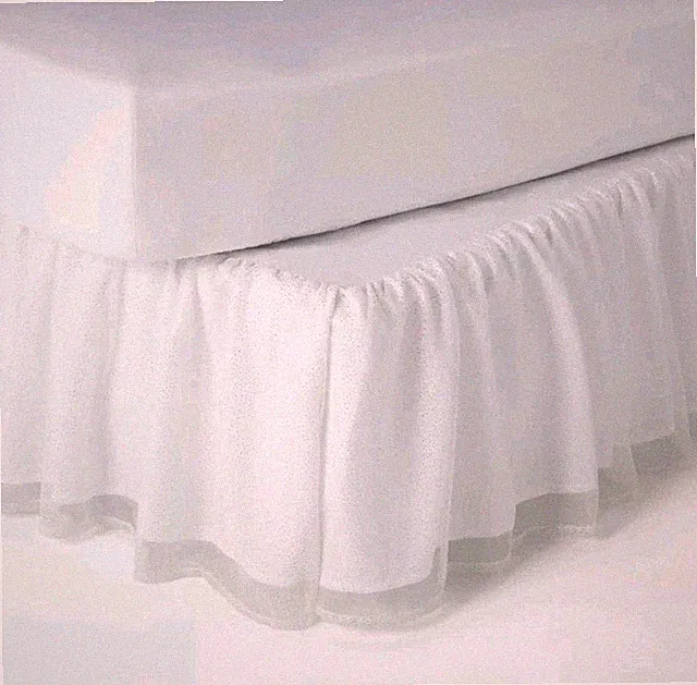 Pillowfort Glitter Dot Tulle Kids' Bedskirt Polka Mesh OEKO-TEX Room White Queen