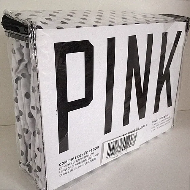 PINK Victoria’s Secret 100% C otton Polka Dot Sheet Set twin XL