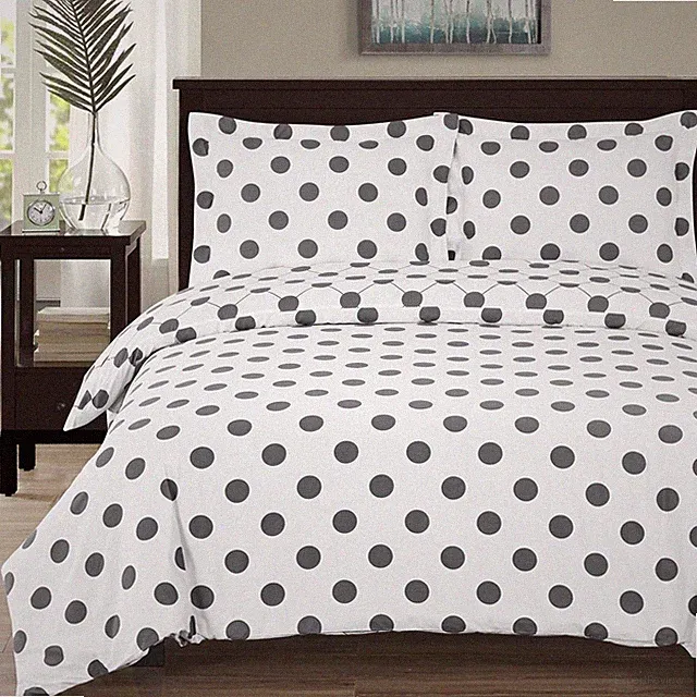 Polka Dots Percale 3 Piece King/Cal-King Comforter Cover Duvet-Cover-Set, 100...