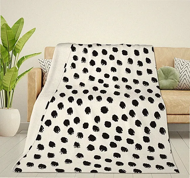 Polka DotsBlanket, Super Soft Brush Strokes Dots Throw Blanket 40"x50" Blanke...