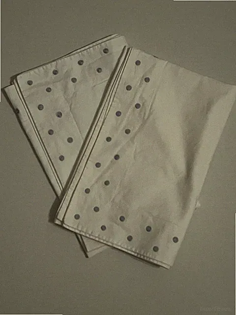POTTERY BARN BED & BATH 2 STANDARD WHITE PILLOW SHAMS LILAC POLKA DOTS FLAW