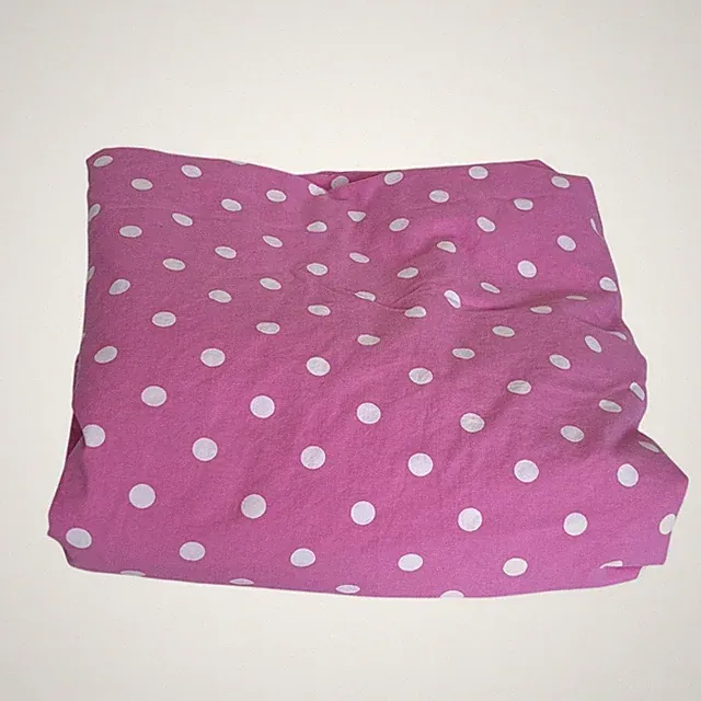Pottery Barn Pink Polka Dot Full Size Duvet Button Closure 100% Cotton Bedding