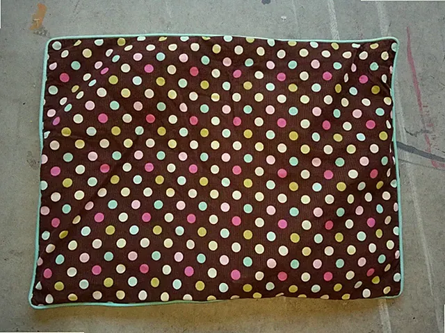 Pottery Barn Teen "Brown w/ Colorful Polka Dots" Corduroy Standard Sham