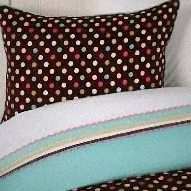 POTTERY BARN TEEN Coco Brown Corduroy Colorful Polka Dots 1 Standard Pillow Sham