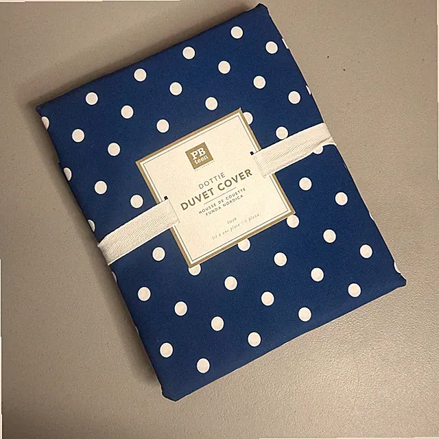 Pottery Barn Teen Dottie Duvet Cover Twin Royal Navy Blue White Polka Dots NWT