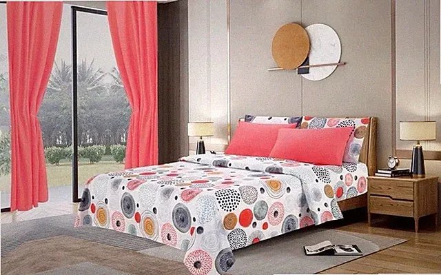 Queen Reversible Comforter Set Polka Dot Geometric 6pc w/ Pillow Shams