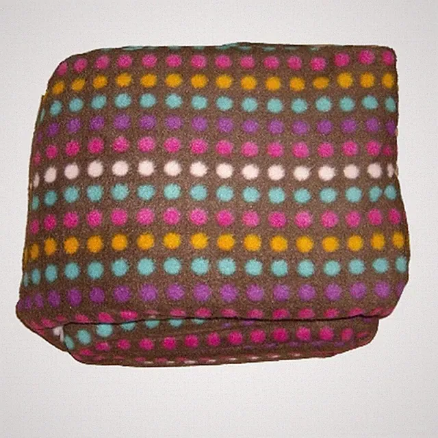 Studio A Fleece Sheet Set Brown with Polka Dots Twin Bed Size Sheets Bedding
