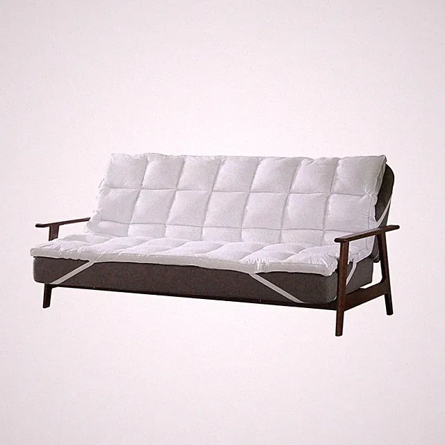 White Futon Mattress Toppers with Anti-Slip Anchors - Futon Cover Filled with...
